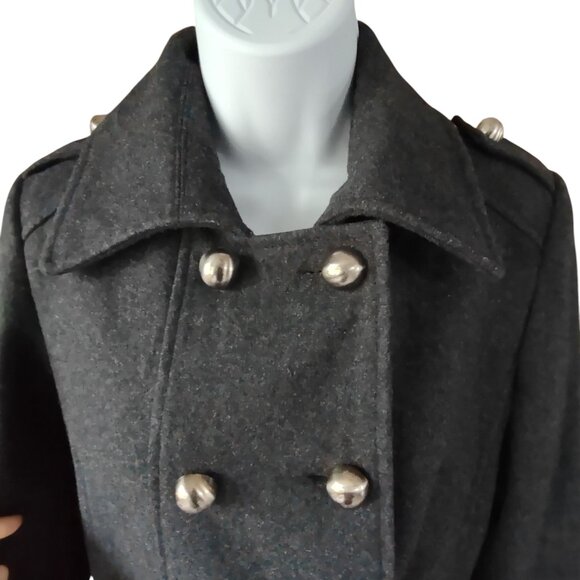 Collection by Gallery Wool Blend Charcoal Coat Size S - Picture 4 of 13